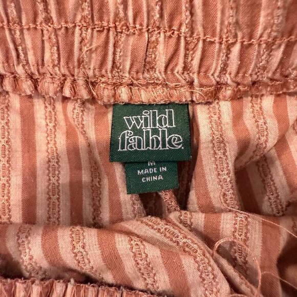 Wild Fable High Rise Pink Stripe Pull On Shorts Womens Medium Pockets Drawstring - Picture 4 of 6